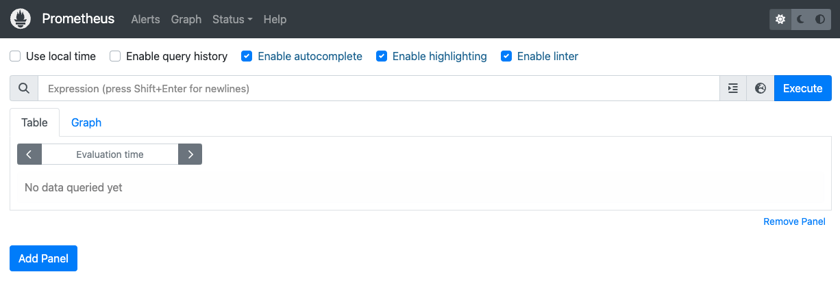 Screenshot of the Prometheus web UI Screenshot of the Prometheus web UI
